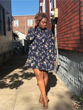 Love Riche Navy Floral Mini Dress